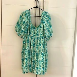 Puff Sleeve Floral Smock mini Dress